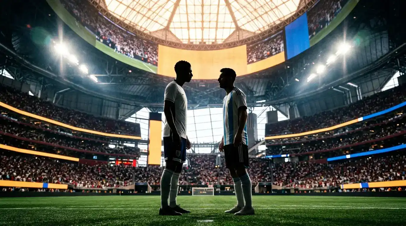 Stadion Mercedes-Benz w Atlancie przed półfinałem Anglia - Argentyna