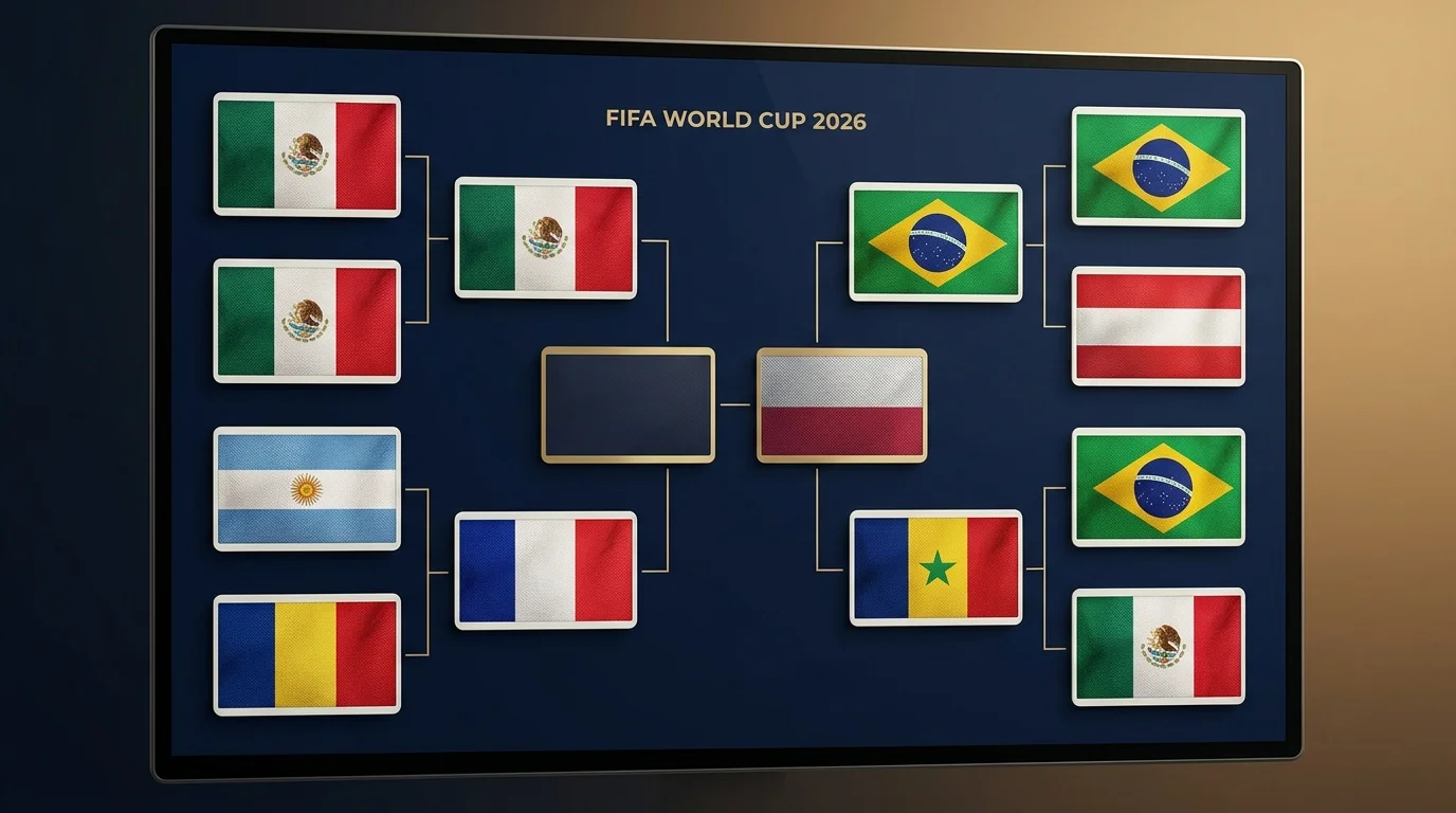 Drabinka ćwierćfinałów Mundialu 2026 z ośmioma reprezentacjami