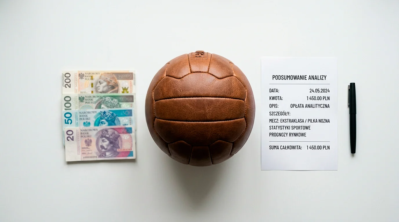 Podatek od zakładów bukmacherskich w Polsce 2026 z piłką nożną i polskim godłem